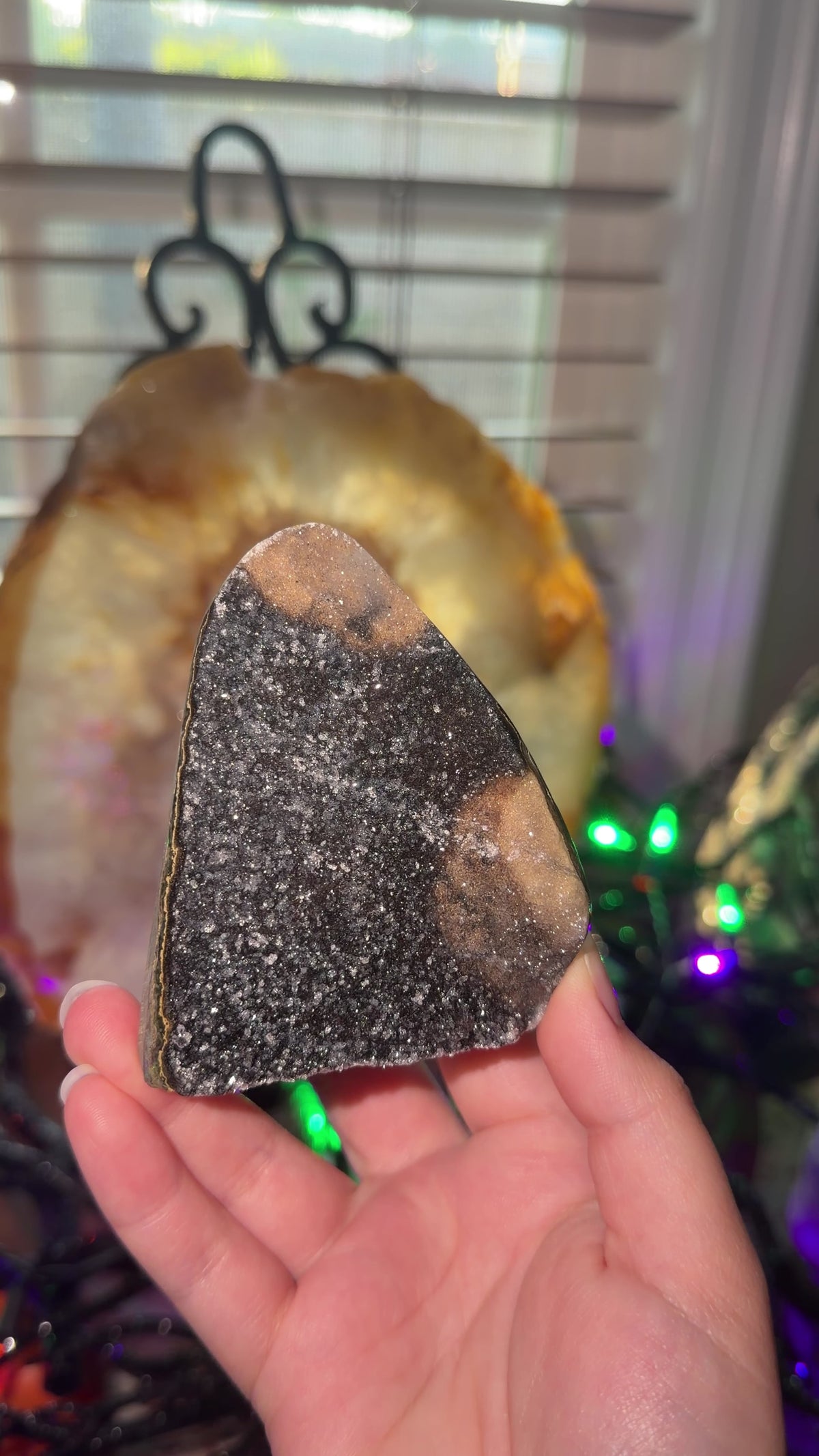 Black Quartz with Hidden Cave Cut Base | Uruguay