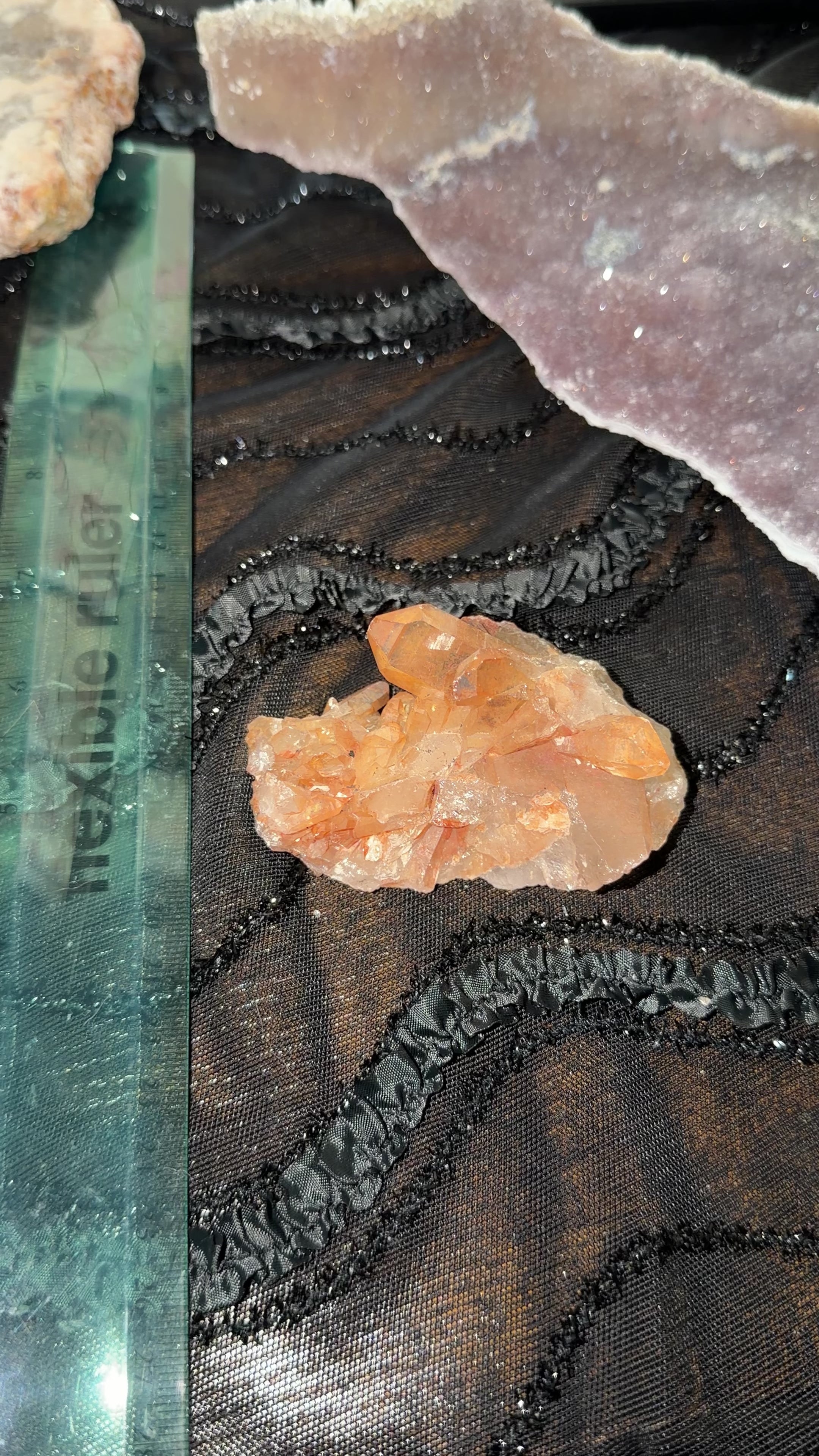3inch orange tangerine quartz raw cluster from Brazil. 